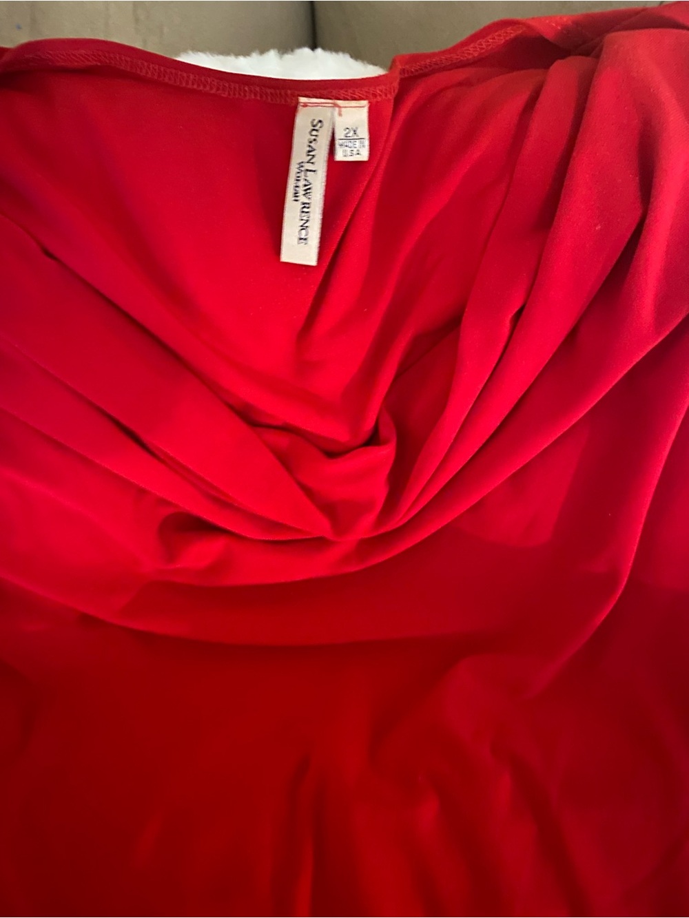 Ladies Red draped 2X Top